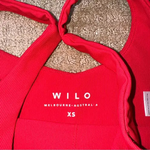 Anthropologie Wilo and the Label Base Scoop Contour Sports Bra Red Size XS 