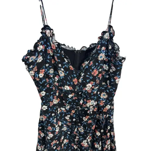 Lulus Red White Ditsy Floral Midi Dress Retro Romantic Boho Cottage Victorian M Size M