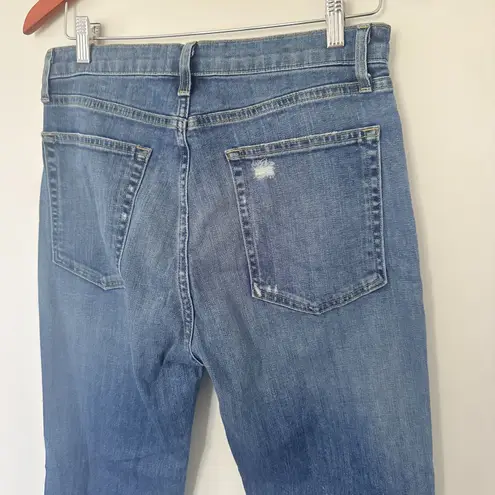 Nili Lotan Boot Cut Jean Classic Wash Cotton Blend USA Light Distressed Sz 30 Blue