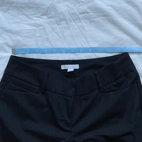 New York And Company Stretch Black Pinstriped Trousers