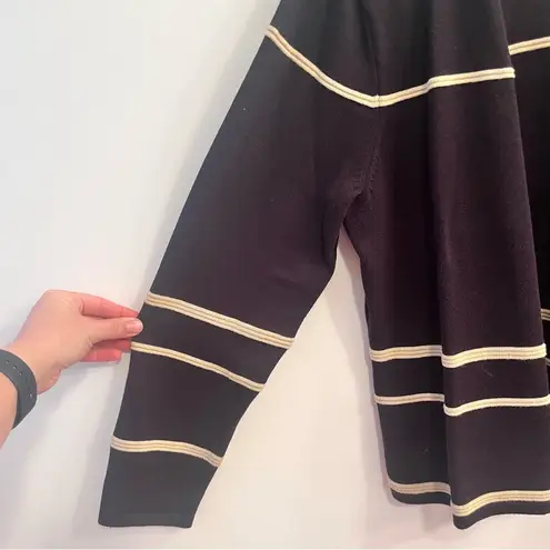 Norton Mcnaughton L Black and Cream striped Cardigan Shirt Set