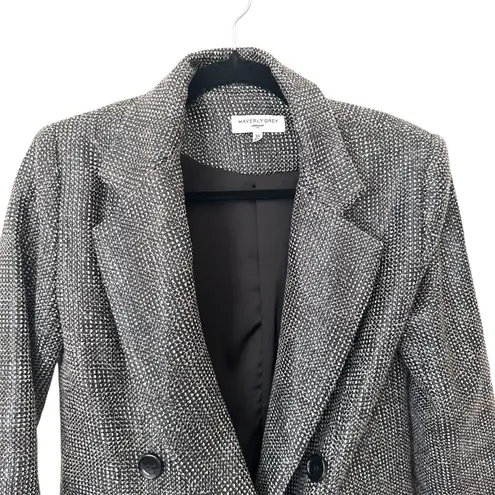 WAVERLY GREY LIBERANT Faux Tweed Long Blazer XS Black