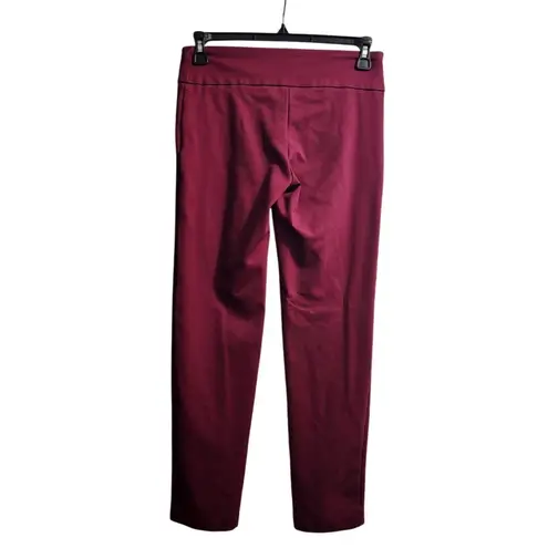 New Directions Knit Pants Career Wear Pull On Stretch Burgundy Size S Red
