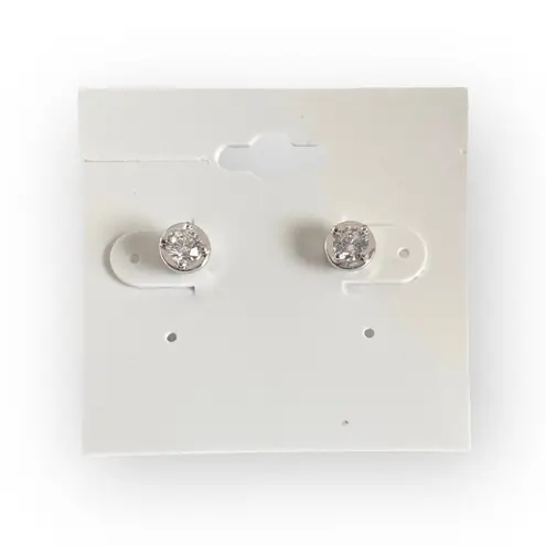 new Lassaire ᪥ Simulated Diamond Bezel Stud Earrings ᪥ Platinum Plated Silver ᪥