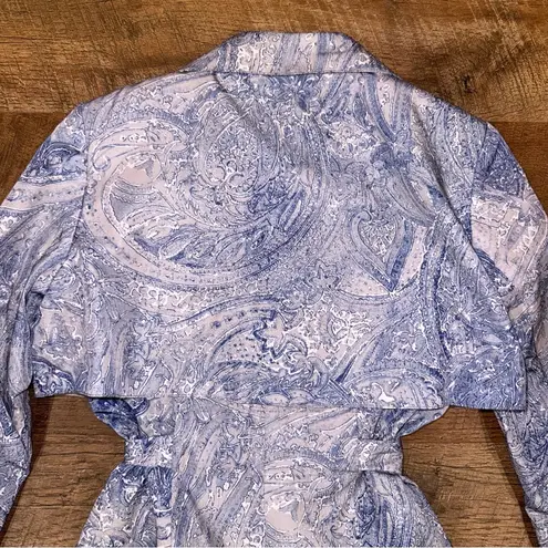 Badgley Mischka American Glamour Raincoat/Trenchcoat – Elegant Blue & Gray