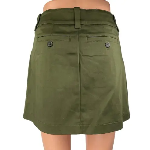 Aritzia  Sunday Best Women's Green Khaki Pleated Zipper Mini A-Line Skirt Size 4
