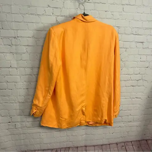 Ashley Parker x RTR stunning bold orange 2 button blazer linen blend Medium
