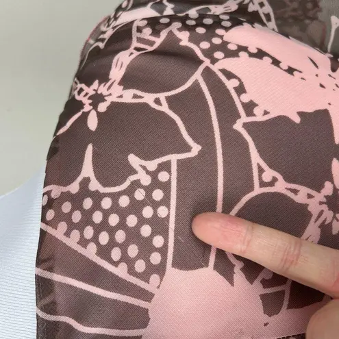 Faith Love & Passion Dress 6 Pink Taupe Floral Asymmetrical Flutter V