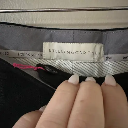 Stella McCartney Black Linen Straight Leg Trousers Size 36