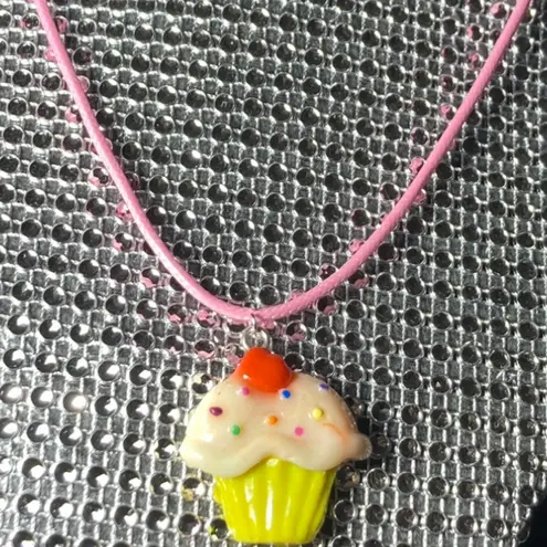 Cupcake Necklace Pink Choker Roleplay Costume Girls Lolita Scene Alt Egirl Y2K