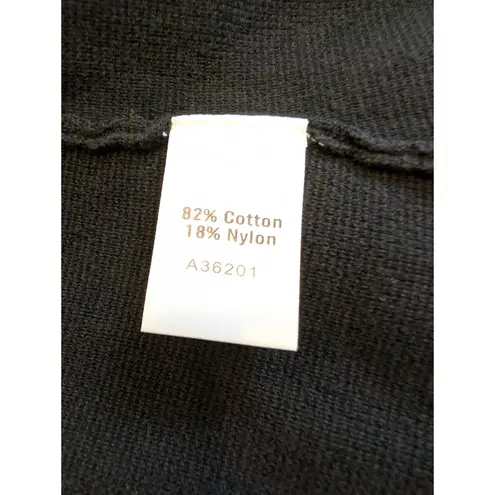 Appleseed’s Black Contrast Trim Cardigan L Button Front Cotton Nylon Sweater Size L