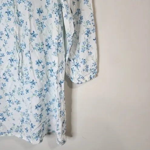 Bobeau Floral Bohemian Long Sleeve Ruched Women Medium Cottagecore fairy dress