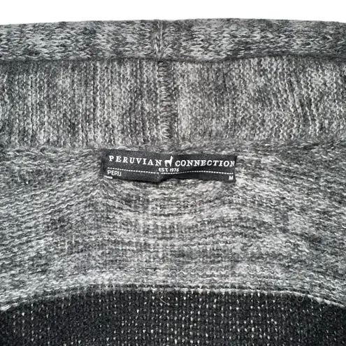 Peruvian Connection Baby Alpaca and Wool Open Front Knit Colorblock Cardigan MED - Image 3