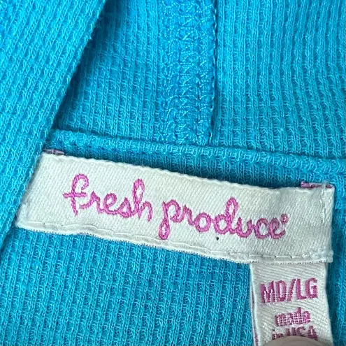 Fresh Produce XS Vibrant Blue Cotton Hoodie Pullover Lightweight Beach Travel ML