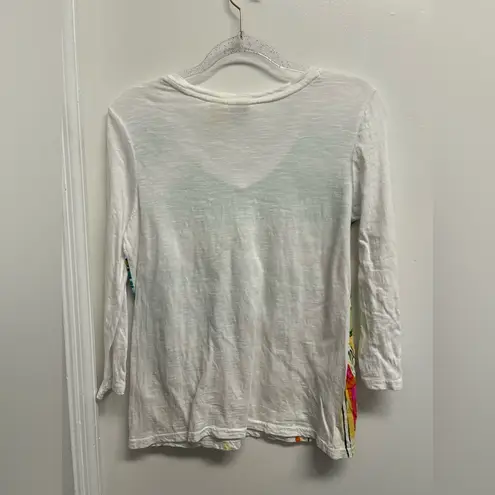 Caribbean Joe Multicolor Scenic 3/4 Sleeve Tee