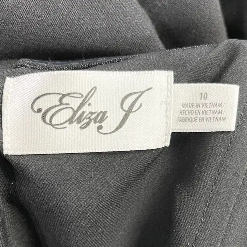 Eliza J Black Gown Dress Womens 10 Off Shoulder Twist Front Gala Dressy Minimal