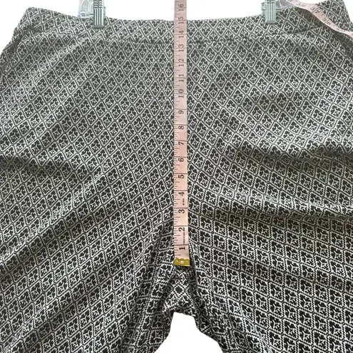 Eloquii B&W Knit Design Wide Leg Pull On Crop Pants Career Pockets Plus Size 22