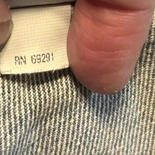 Vintage 80s Cropped Denim Jacket Studded Rhinestone Buttons USA Made Opal Size S Blue