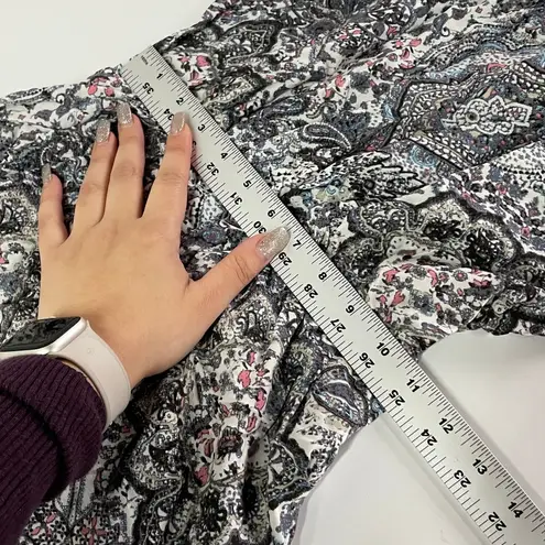 Figwood North Shore Jumpsuit Womens Small Medium Black White Paisley Ruffle Crop