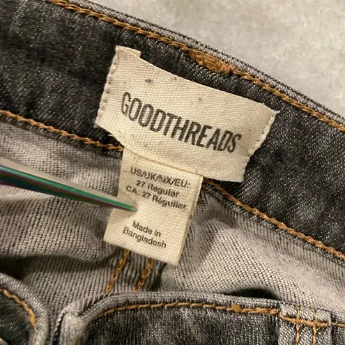 Goodthreads Size 27 Gray Stretch Denim Skinny Jeans Zip Up Five Pocket