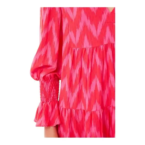 Tuckernuck Pomander Place Hot Pink Ikat Kenzo Dress Women’s Size XS Tiered