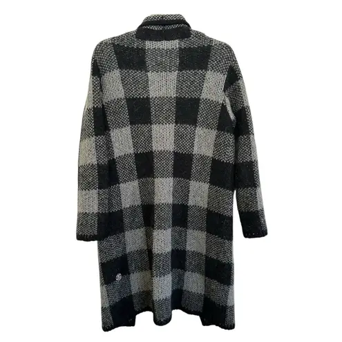 Stüssy Stussy Wool Blend Cardigan Women's Small Open Wrap Collared Gray Black Ombre