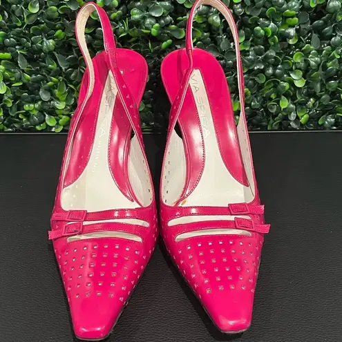 via spiga Pink Slingback Heels with Perforated Design