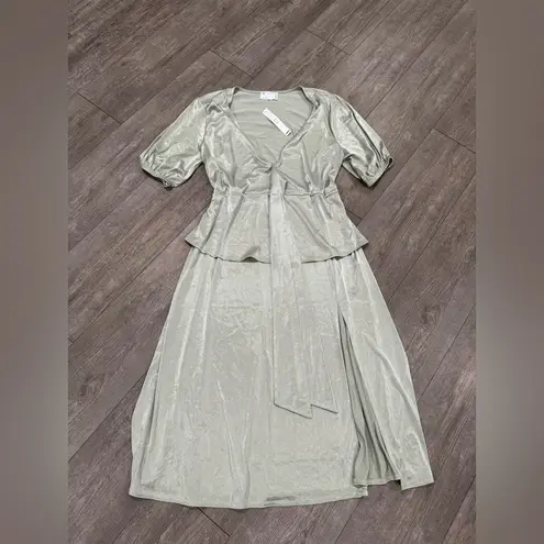 ASOS Curve Sage Green Midi Dress Size 14