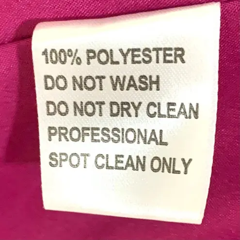 JJ's House Fuchsia Ruffle-Front Chiffon Bridesmaid Dress V-Neckline Waist Knee-Length New