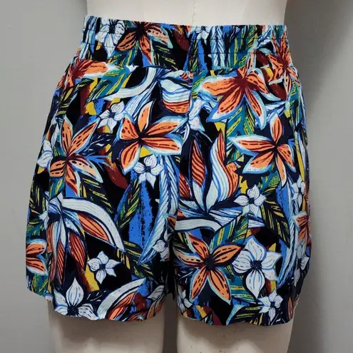 Apt. 9  black tropical floral Challis pull on shorts size medium