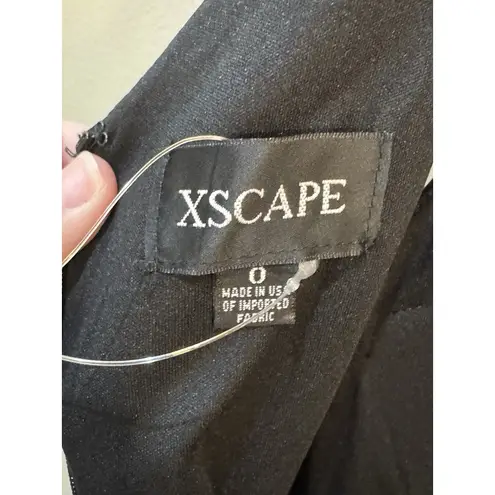 XScape Women's Mixed-Print Fit & Flare Dress Size 0 Black Multi