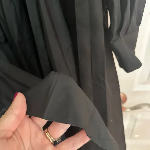 SACAI Midi Pleated Shirt Dress NWT Large Black