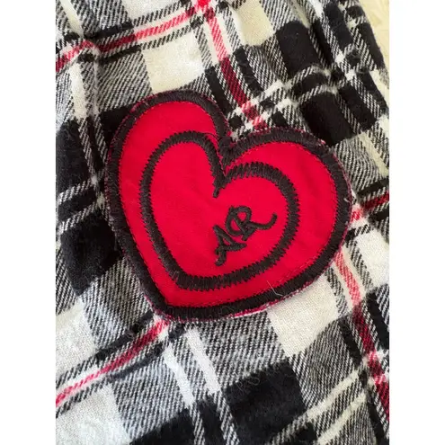 Allison Rhea Plaid Pajama Pants Lounge Sleepwear Heart Patch Womens L Black Size L