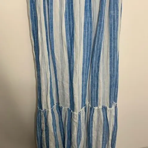 CP Shades CP Shade Free People Isabella Stripe Linen Maxi Dress Blue White Size XS Womens