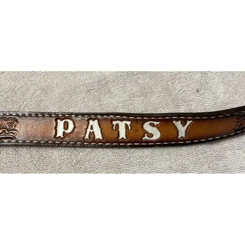 Ladies Western‎ Cowgirl Tooled Brown Leather Patsy Belt Size 30”