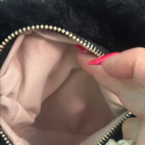 Adorable Black Faux Fur Shoulder Bag