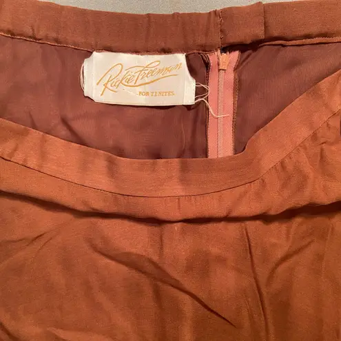 Vintage TJ Nites for Rickie Freeman, Jacket, Scarf, Skirt, metallic, SZ 16 Brown