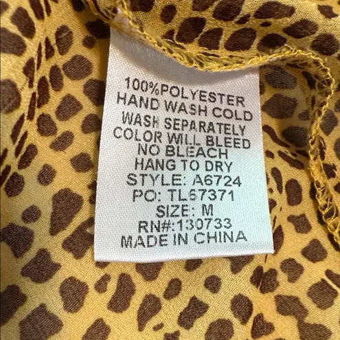 Floral and Leopard Print Women's Top Pink Size M