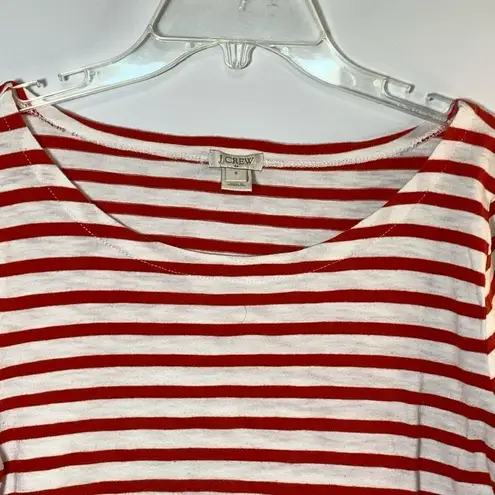 J Crew Red White Stripe Crew Neck Size Small