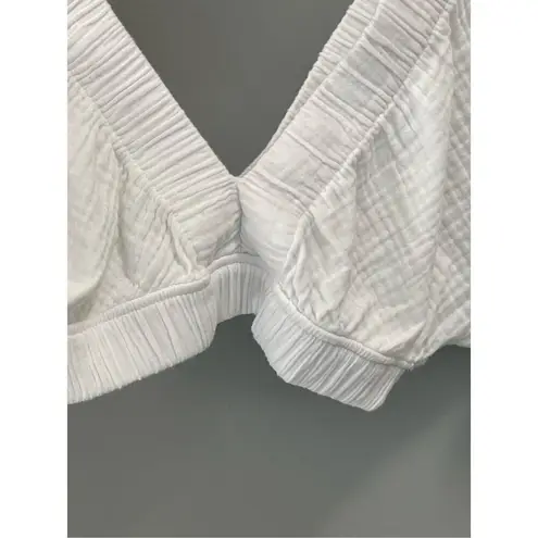 Aerie  white cotton muslin flutter sleeve crop Size XS
