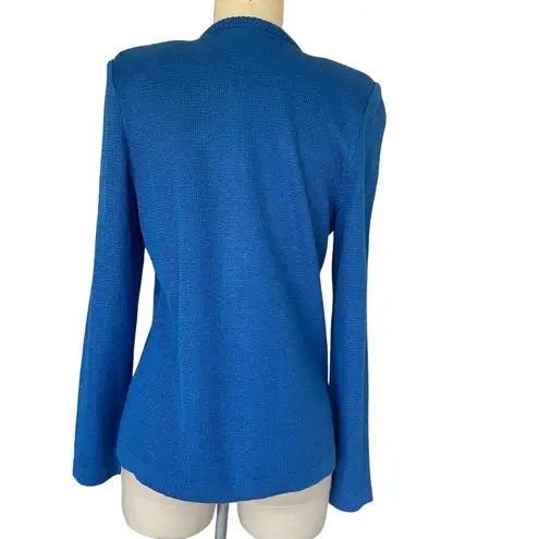 Vintage Royal Blue Gold Button Cardigan Lady Jacket Luxury Preppy Chic Size 8
