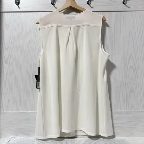 Classiques Entier Shirt Women Size XL White Sleeveless Button Pocket *tiny Flaw - Image 2