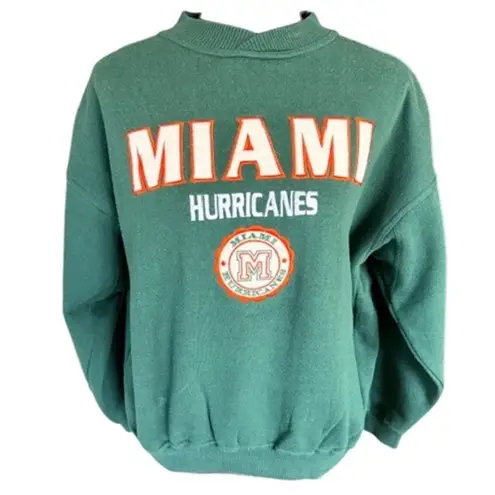 Miami Hurricanes 90s Crable Sportswear Crewneck Sweatshirt XL Green Y2K