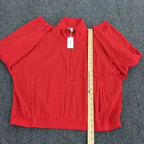 Spanx  Active Run Red Half Zip Jacket 4 Way Stretch Water Repellent Size XL NEW - Image 10