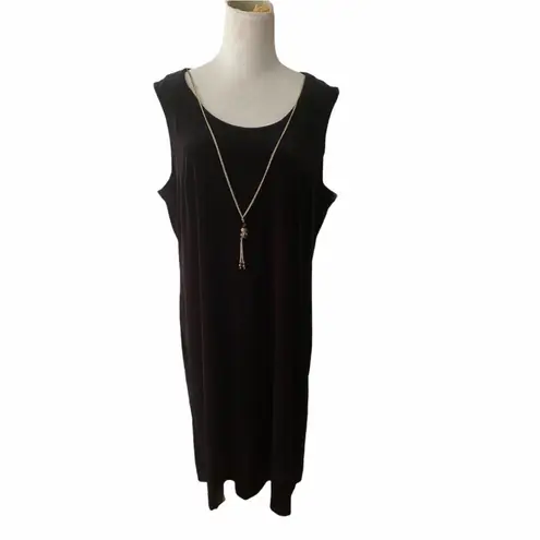 R & M Richards Retro Black Velvet Shift Richards R&M Roaring 20s Dress Necklace 18