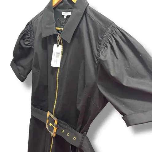 We Wore What NWT Black Belted Puff Sleeve Jumpsuit - Size Large