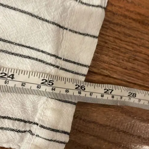 Cali 1850 Linen White striped smockedâwaist wide leg pant large