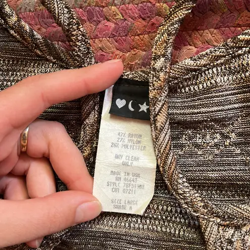 VTG BROWN STRIPE KNIT STRIPE CAMI TANK Size L