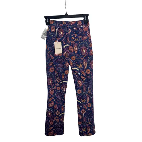 MOTHER The Rascal Ankle Jeans Blue Paisley Print Flare Leg Women's Size 23