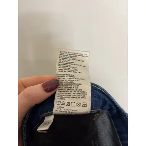 L'Agence El Matador Jeans Size 30 High Rise Slim Raw Hem Ankle Dark Wash Salton